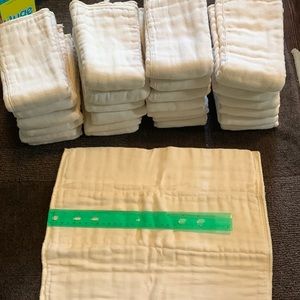 Lot of 26 Organic Cotton Prefolds - Cloth Diapers